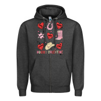 Charcoal Heather howdy valentine copy Zipper Hoodie - MaliasSmallBusiness