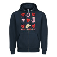 Navy howdy valentine copy Zipper Hoodie - MaliasSmallBusiness
