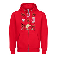 Red howdy valentine copy Zipper Hoodie - MaliasSmallBusiness