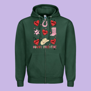 Howdy Valentine Copy Zipper Hoodie Designed By Maliassmallbusiness