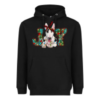 Black Christmas joy bull terrier Heavyweight Hoodie - RanaPortraitStore