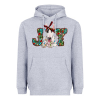 Heather Grey Christmas joy bull terrier Heavyweight Hoodie - RanaPortraitStore