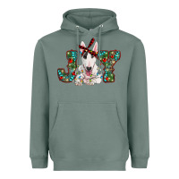 Sage Christmas joy bull terrier Heavyweight Hoodie - RanaPortraitStore