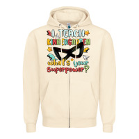Sandshell i teach kindergarten whats your superpower Zipper Hoodie - MaliasSmallBusiness