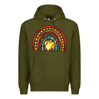Army Green softball rainbow Premium Hoodie - Artiststas