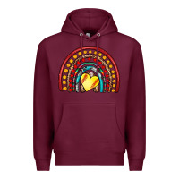 Burgundy softball rainbow Premium Hoodie - Artiststas