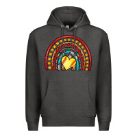 Charcoal Heather softball rainbow Premium Hoodie - Artiststas