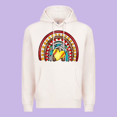 Softball Rainbow Premium Hoodie Designed By Artiststas