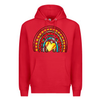 Red softball rainbow Premium Hoodie - Artiststas
