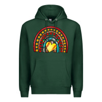 Sports Green softball rainbow Premium Hoodie - Artiststas