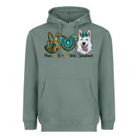 Sage peace love white sepherd Heavyweight Hoodie - RanaPortraitStore