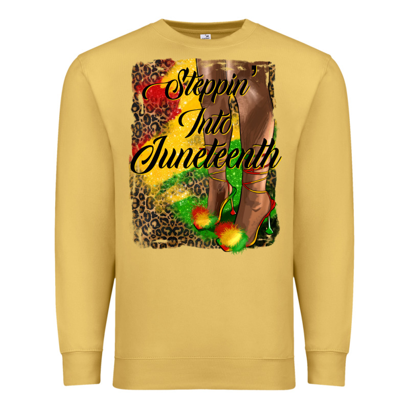 Steppin'  Into Juneteenth Premium Sweatshirt by HRA Design Shop | Teevron