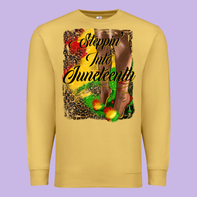 Steppin'  Into Juneteenth Premium Sweatshirt Designed By Hra Design Shop