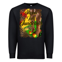 Black steppin'  into juneteenth Premium Sweatshirt - HRA Design Shop