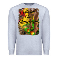 Heather Grey steppin'  into juneteenth Premium Sweatshirt - HRA Design Shop