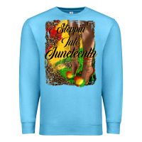 Ocean Blue steppin'  into juneteenth Premium Sweatshirt - HRA Design Shop