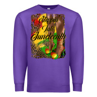 Purple steppin'  into juneteenth Premium Sweatshirt - HRA Design Shop