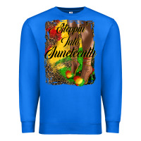 True Royal steppin'  into juneteenth Premium Sweatshirt - HRA Design Shop