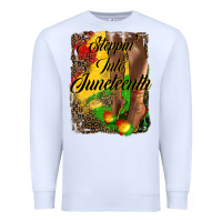 White steppin'  into juneteenth Premium Sweatshirt - HRA Design Shop