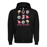 Black howdy valentine Zipper Hoodie - MaliasSmallBusiness