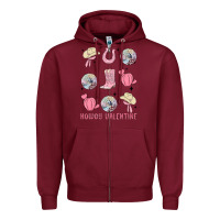 Burgundy howdy valentine Zipper Hoodie - MaliasSmallBusiness