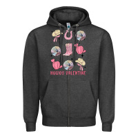 Charcoal Heather howdy valentine Zipper Hoodie - MaliasSmallBusiness