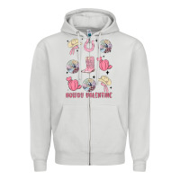 Dove Grey howdy valentine Zipper Hoodie - MaliasSmallBusiness