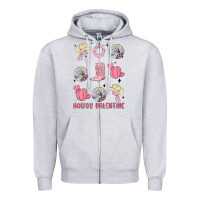 Heather Grey howdy valentine Zipper Hoodie - MaliasSmallBusiness