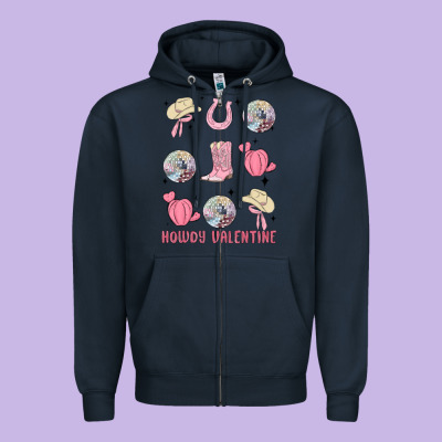 Zipper Hoodie howdy valentine