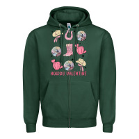 Sports Green howdy valentine Zipper Hoodie - MaliasSmallBusiness