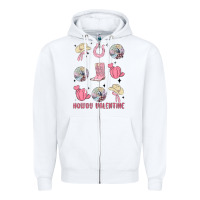White howdy valentine Zipper Hoodie - MaliasSmallBusiness