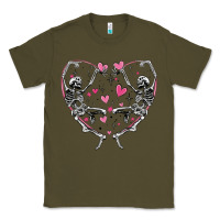 Army Green valentines day skeleton Classic Tee - MaliasSmallBusiness