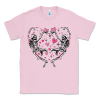 Bubblegum Pink valentines day skeleton Classic Tee - MaliasSmallBusiness
