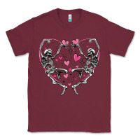 Burgundy valentines day skeleton Classic Tee - MaliasSmallBusiness