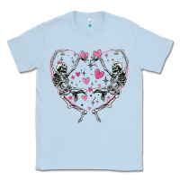 Dusty Blue valentines day skeleton Classic Tee - MaliasSmallBusiness
