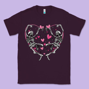 Valentines Day Skeleton Classic Tee Designed By Maliassmallbusiness