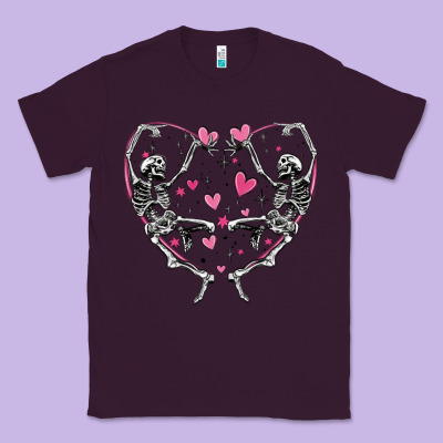 Classic Tee valentines day skeleton