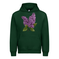 Forest Green Purple Lilac Flower Illustrations Urban Hoodie - LillyAllenDesigns