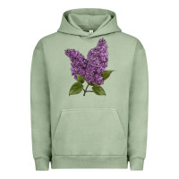 Pigment Oil Green Purple Lilac Flower Illustrations Urban Hoodie - LillyAllenDesigns