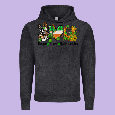 Peace Love St Patricks Vintage Hoodie Designed By Adodesignshop