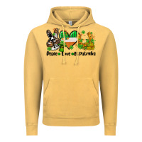 Vintage Mustard peace love st patricks Vintage Hoodie - AdoDesignShop