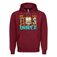 Burgundy early rising always smiling safe driving bus drive Zipper Hoodie - MaliasSmallBusiness