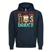 Navy early rising always smiling safe driving bus drive Zipper Hoodie - MaliasSmallBusiness
