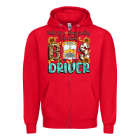 Red early rising always smiling safe driving bus drive Zipper Hoodie - MaliasSmallBusiness
