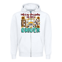 White early rising always smiling safe driving bus drive Zipper Hoodie - MaliasSmallBusiness
