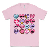 Bubblegum Pink valentines candy hearts Classic Tee - MaliasSmallBusiness