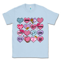 Dusty Blue valentines candy hearts Classic Tee - MaliasSmallBusiness
