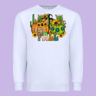 Hello Fall Premium Sweatshirt Designed By Cowhidedigitalart