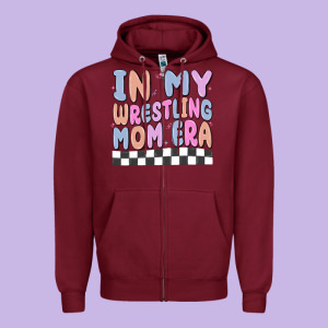In My Wrestling Mom Era Zipper Hoodie Designed By Maliassmallbusiness