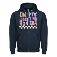 Navy in my wrestling mom era Zipper Hoodie - MaliasSmallBusiness